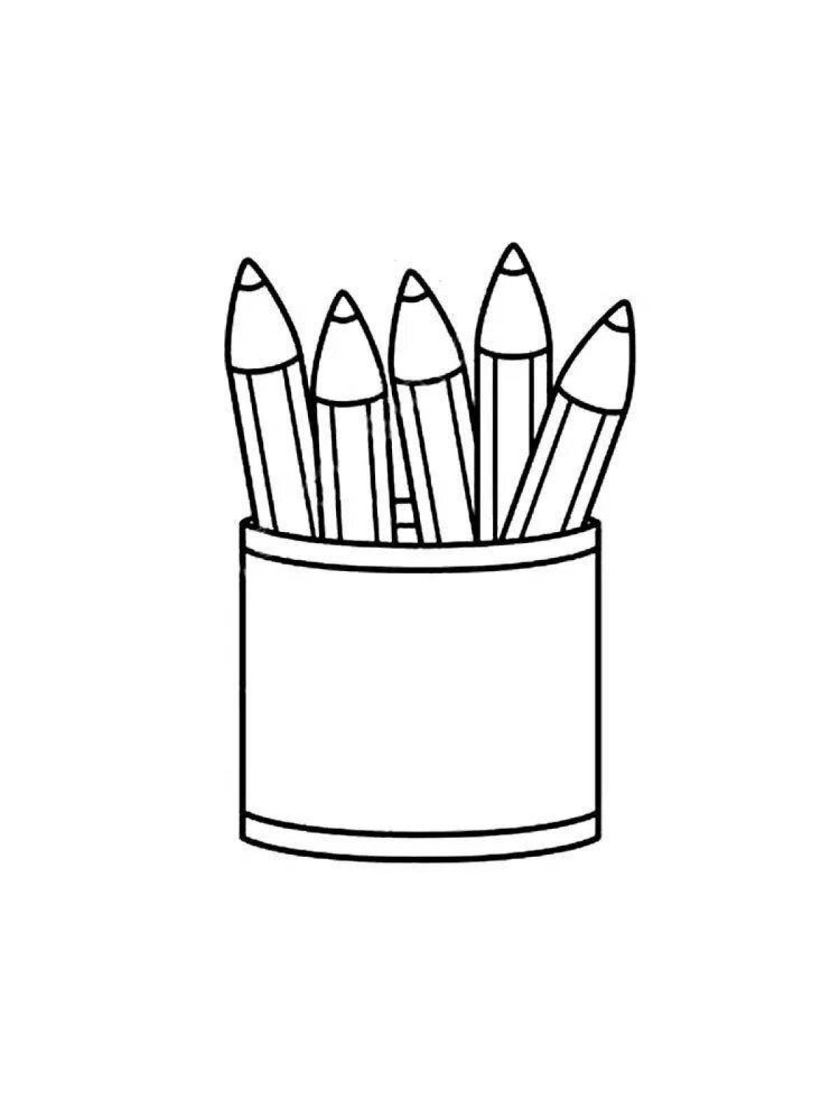 Color-frenzy roux pencils coloring page