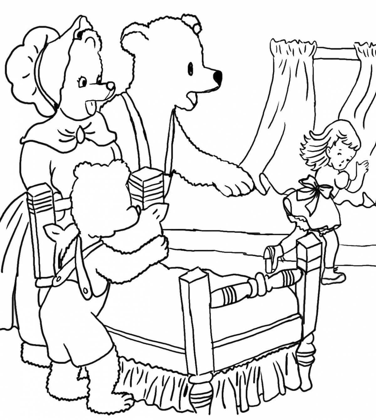 Three bears wonderful coloring book