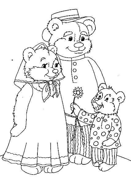 3 bears blissful coloring
