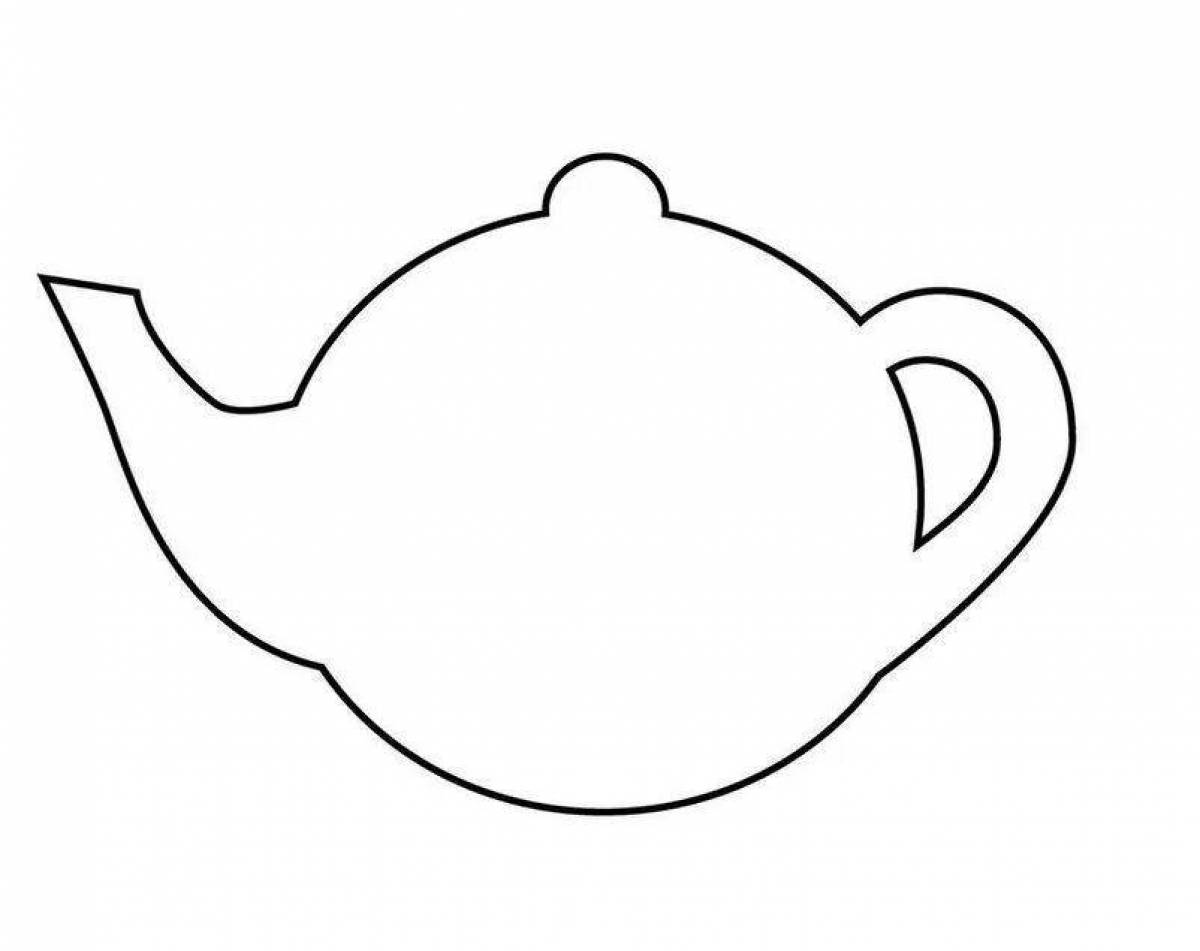 Fabulous teapot and cup coloring page