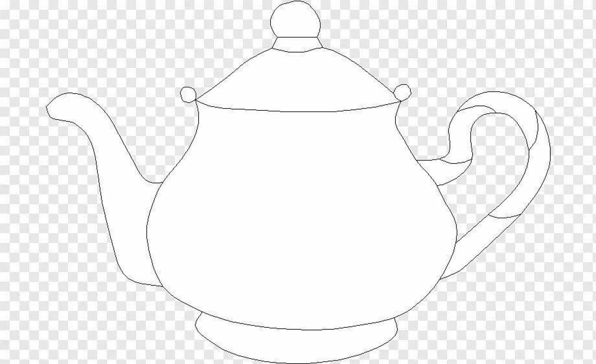 Delicious teapot and cup coloring page