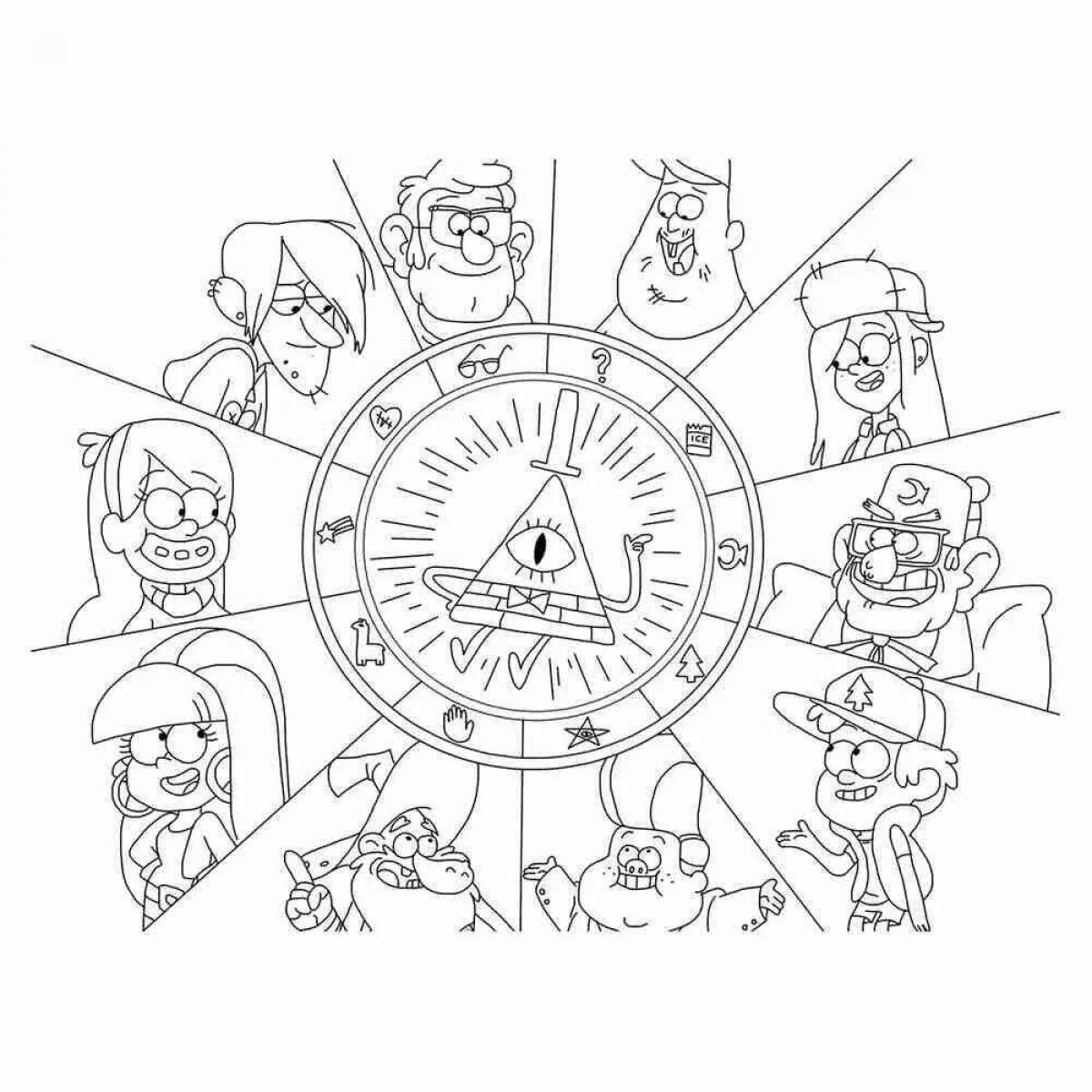 Gravity falls colorful coloring book for girls