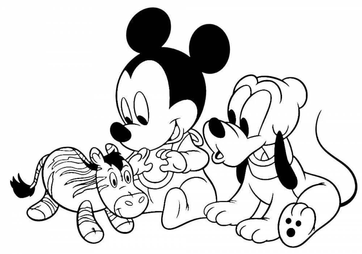 Colorful mickey mouse coloring book for kids