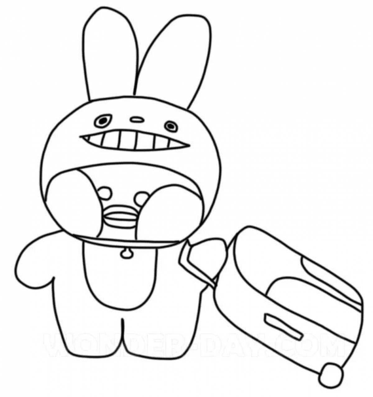 Lalafan Duck coloring with clothes awesome coloring page