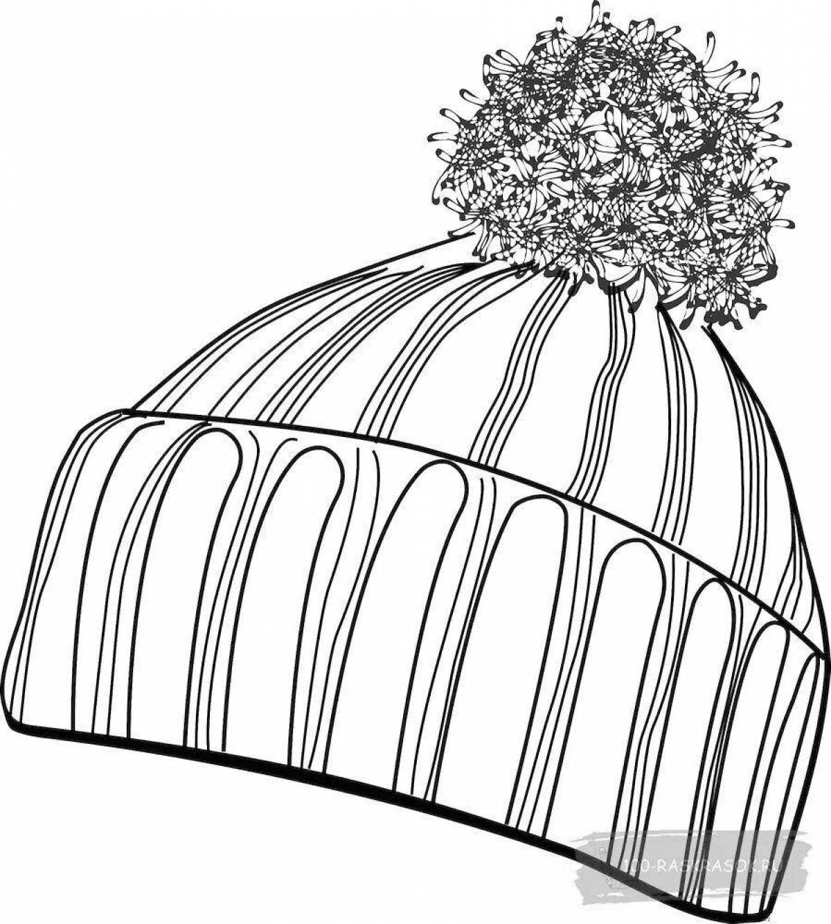 Adorable hat coloring book for kids