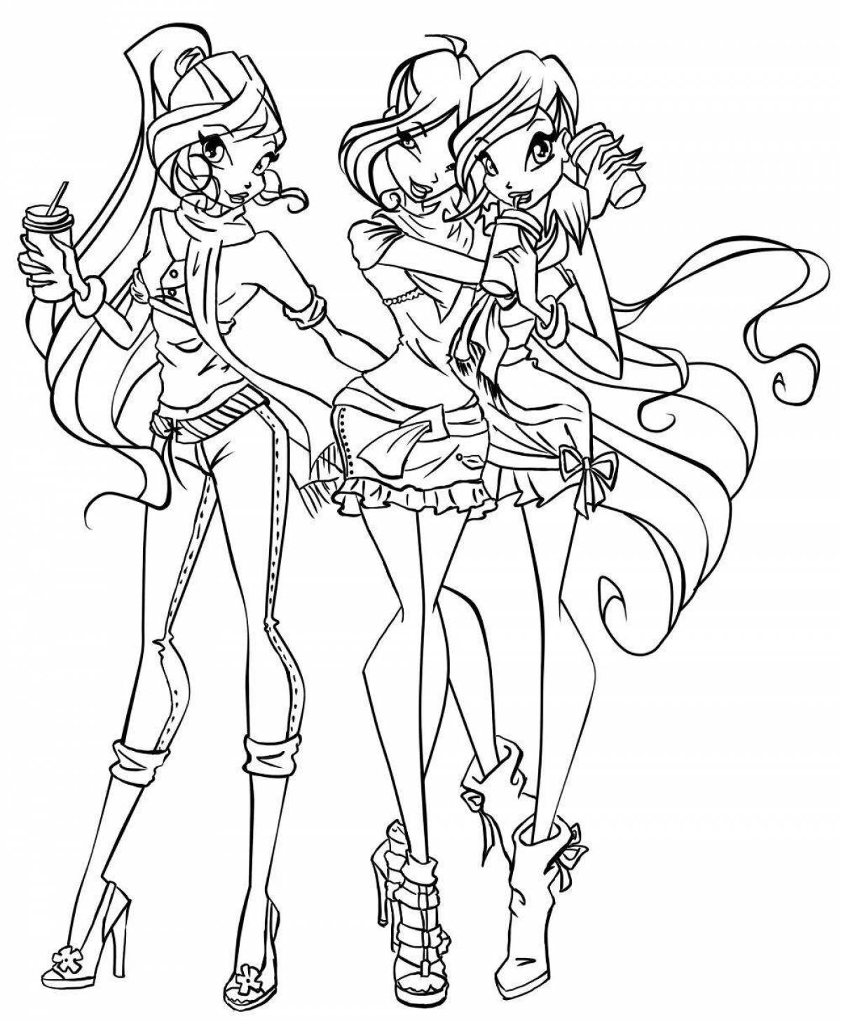 Cute winx coloring book for kids