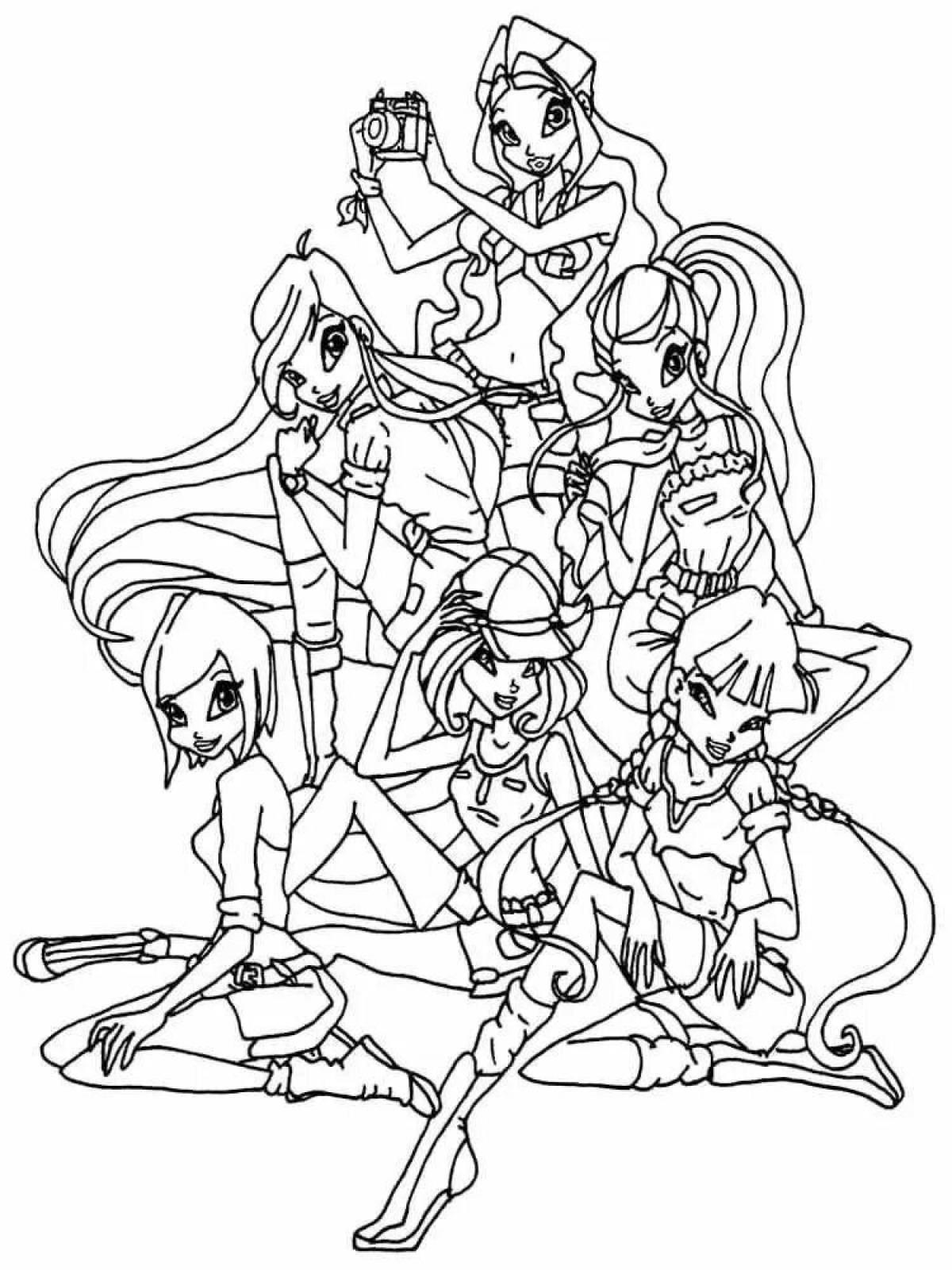 Radiant winx coloring pages for kids