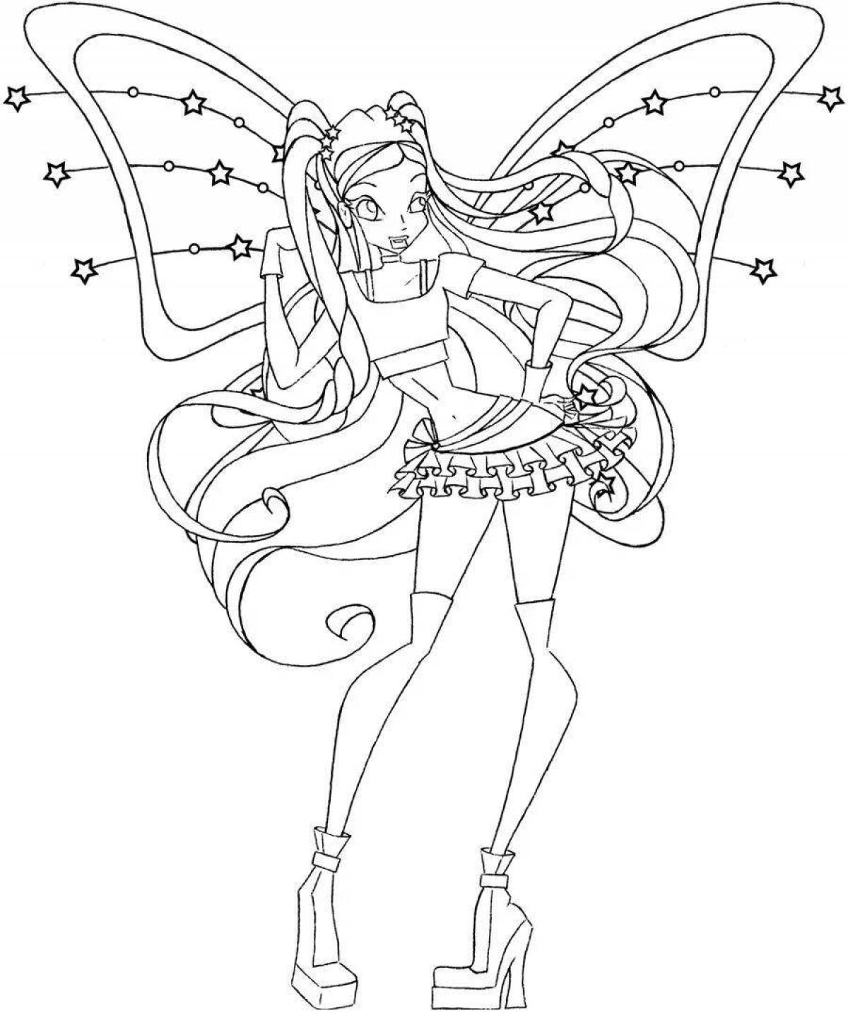 Intricate winx coloring book for kids