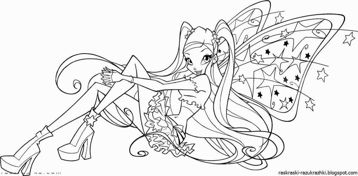 Detailed winx coloring for children