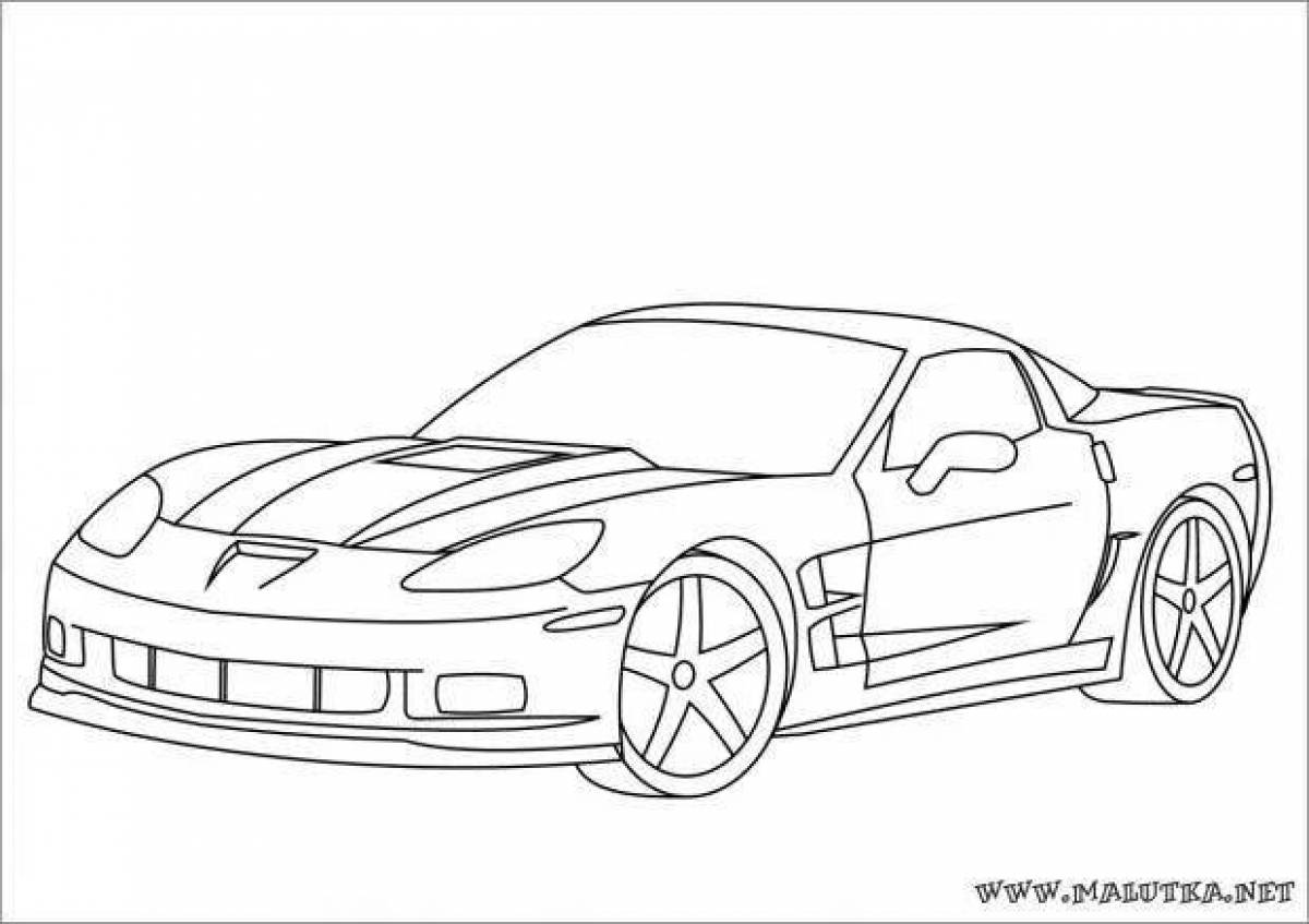 Luxury racing car coloring book for boys