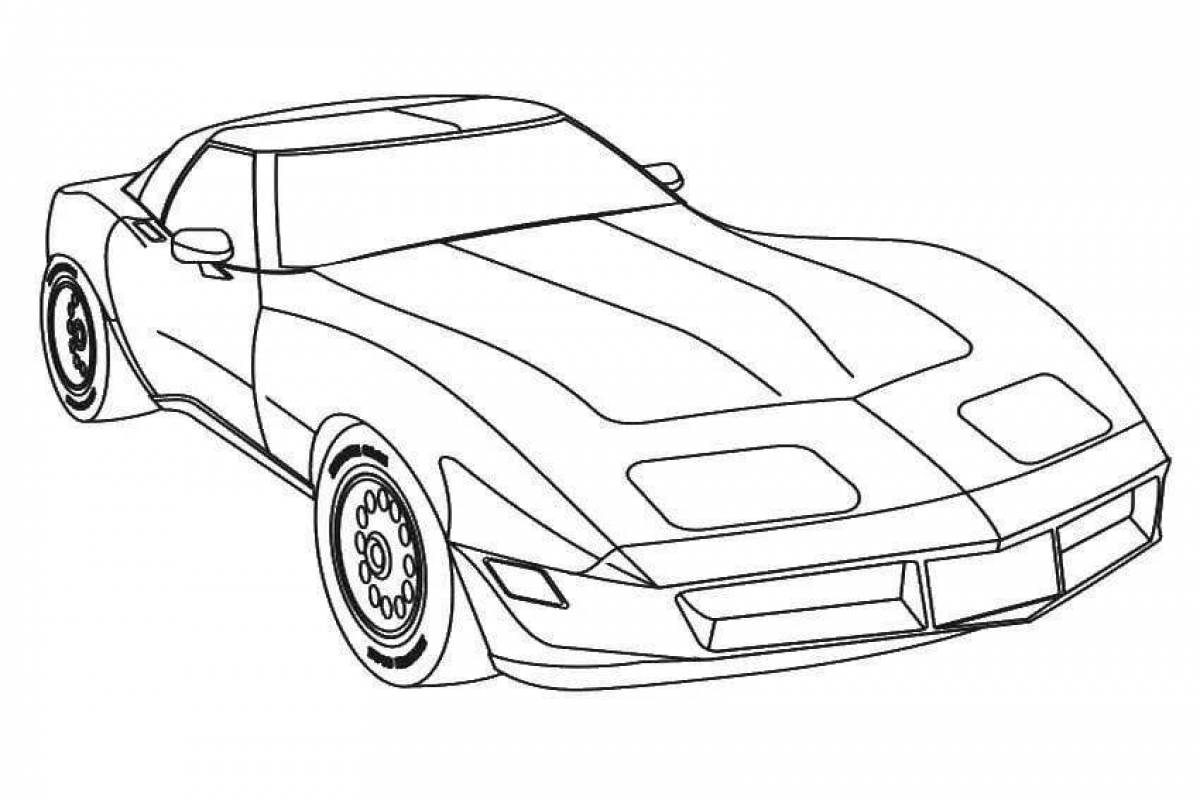 Luxury racing car coloring pages for boys