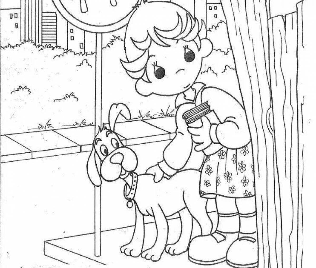 Explosive Colors Safety Coloring Page for Preschoolers