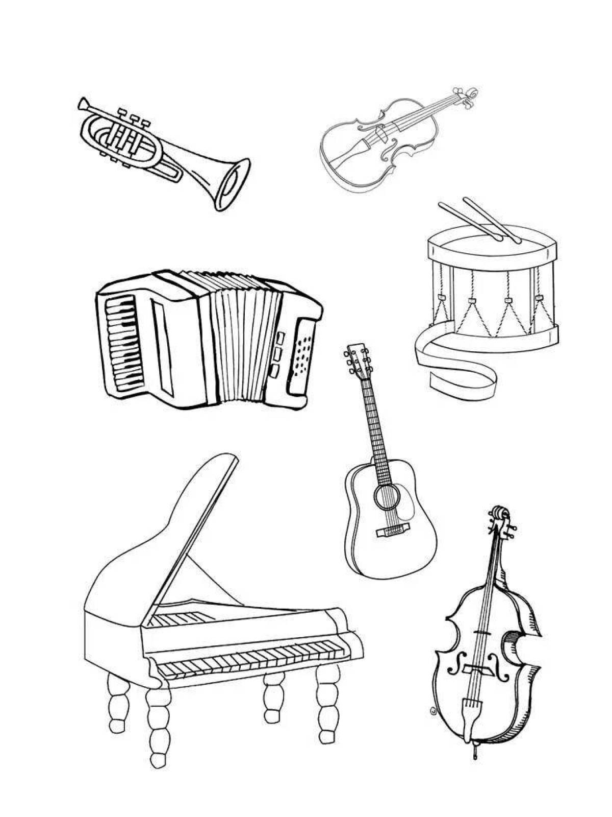 Раскраска Музыкальные инструменты