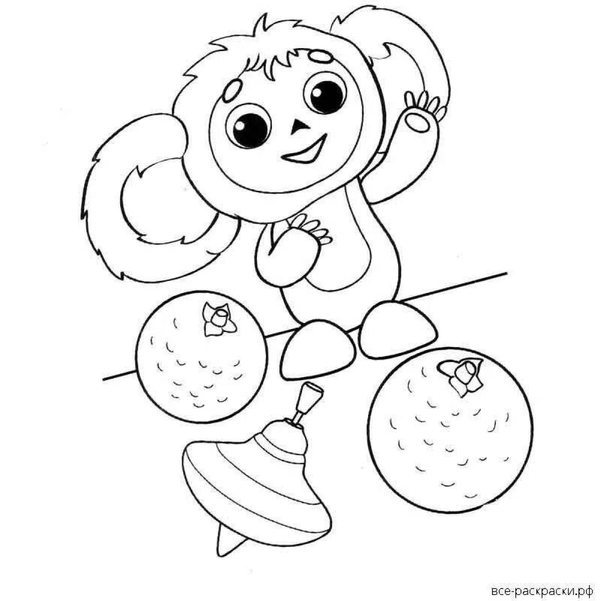 Charming Cheburashka coloring book for children 5-6 years old