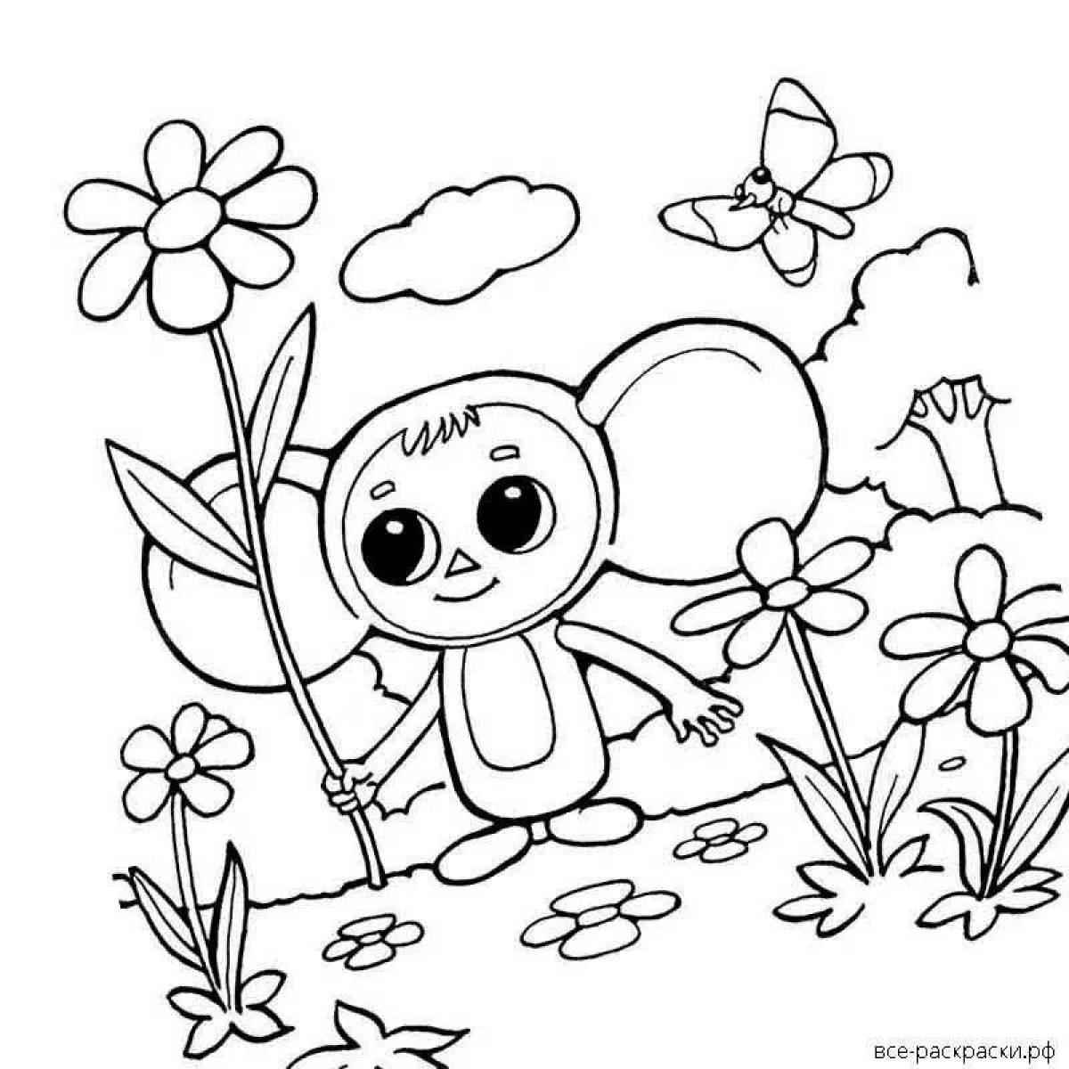Cheburashka invitation coloring book for kids