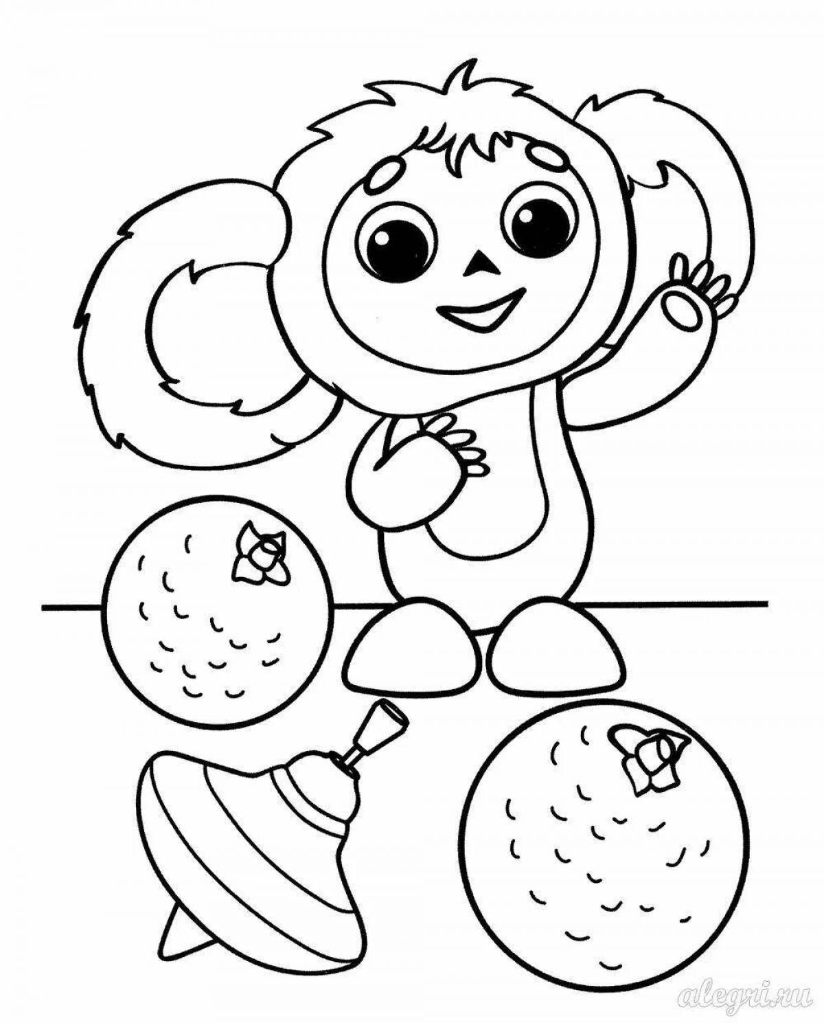 Colorful Cheburashka coloring book for the little ones