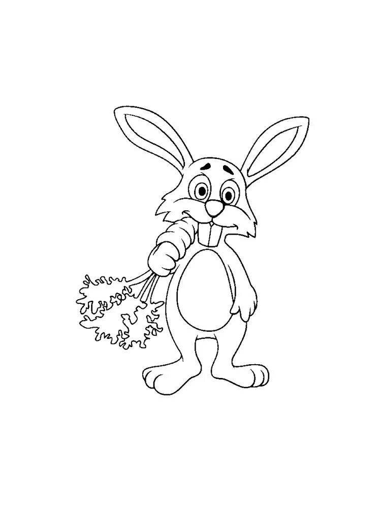 Adorable Bunny Coloring Page for 6-7 year olds