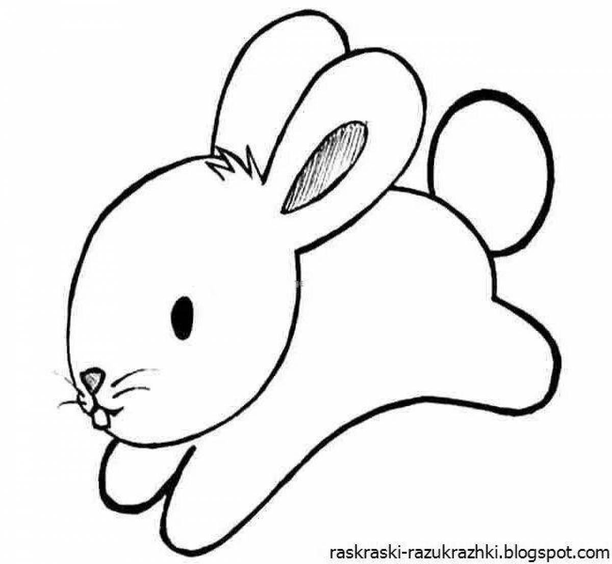 Fancy Bunny Coloring Page for 6-7 year olds