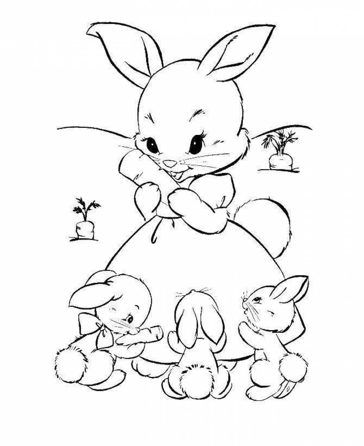 Outstanding Bunny Coloring Page for 6-7 year olds