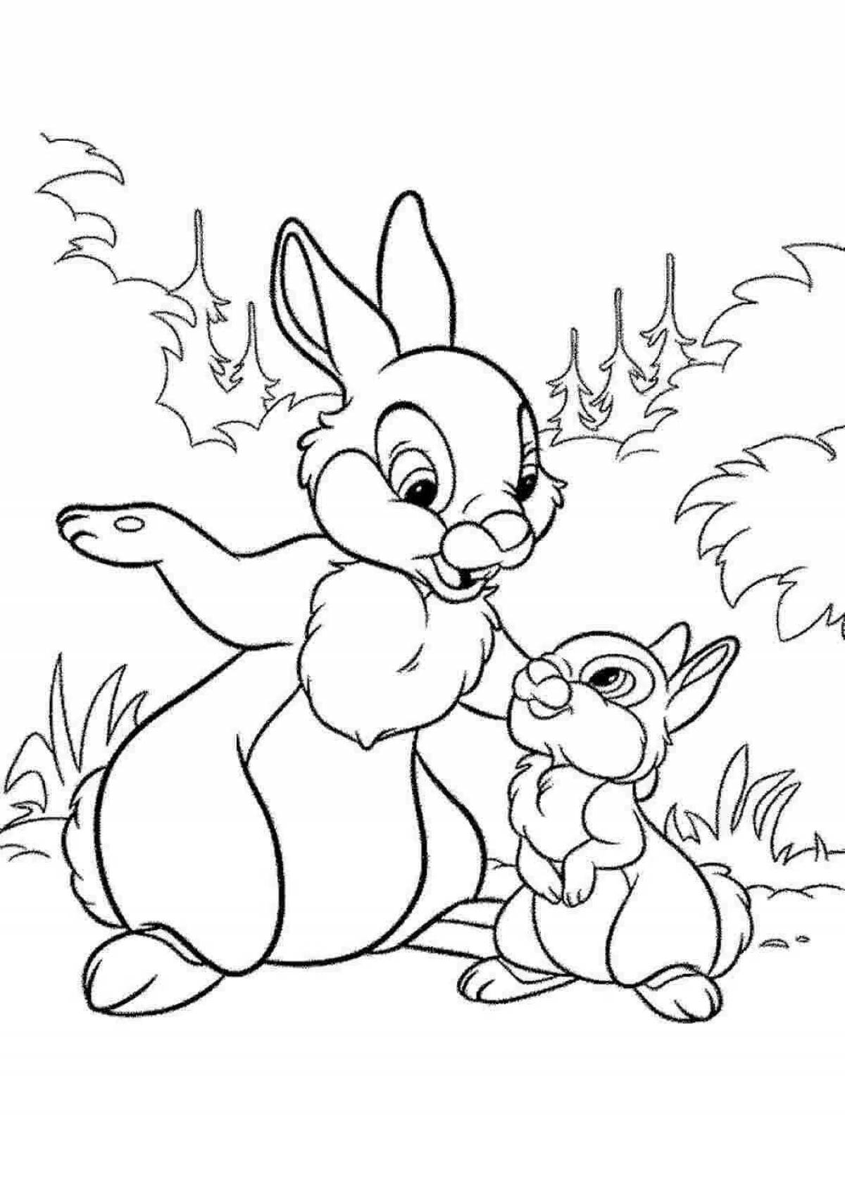 Потрясающая страница раскраски зайца для детей 6-7 лет