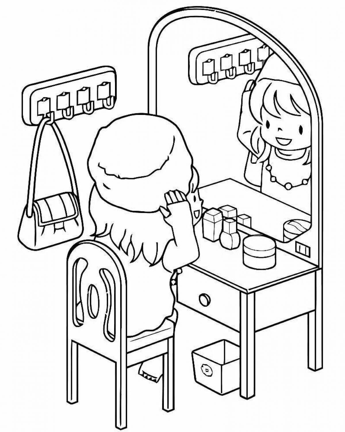 Toka side furniture coloring page