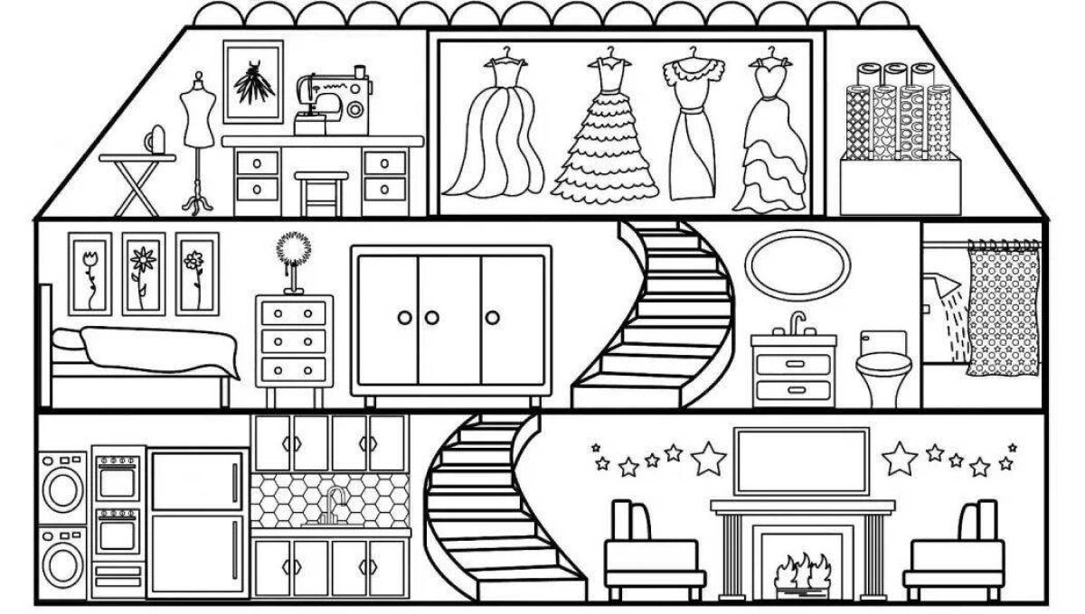 Toka dazzling side furniture coloring page