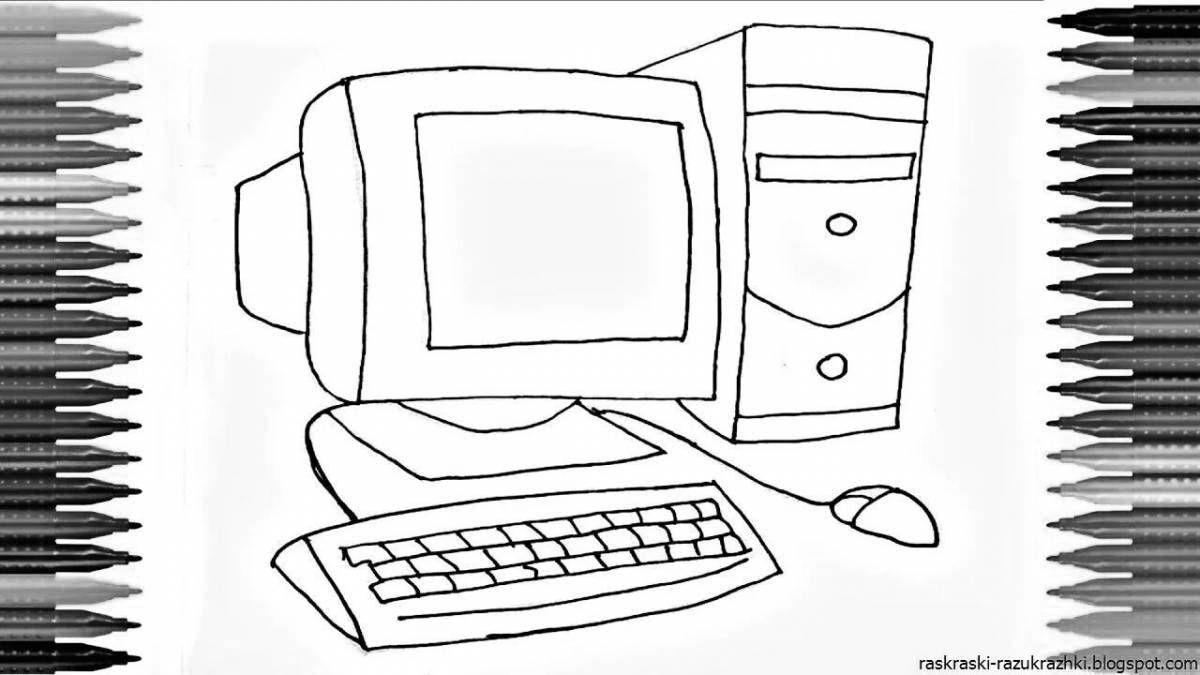 Adorable computer mouse coloring pages for girls