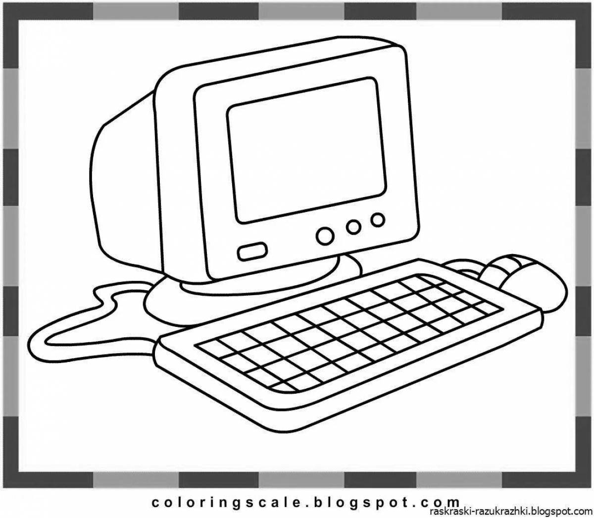 Glitter computer mouse coloring pages for girls