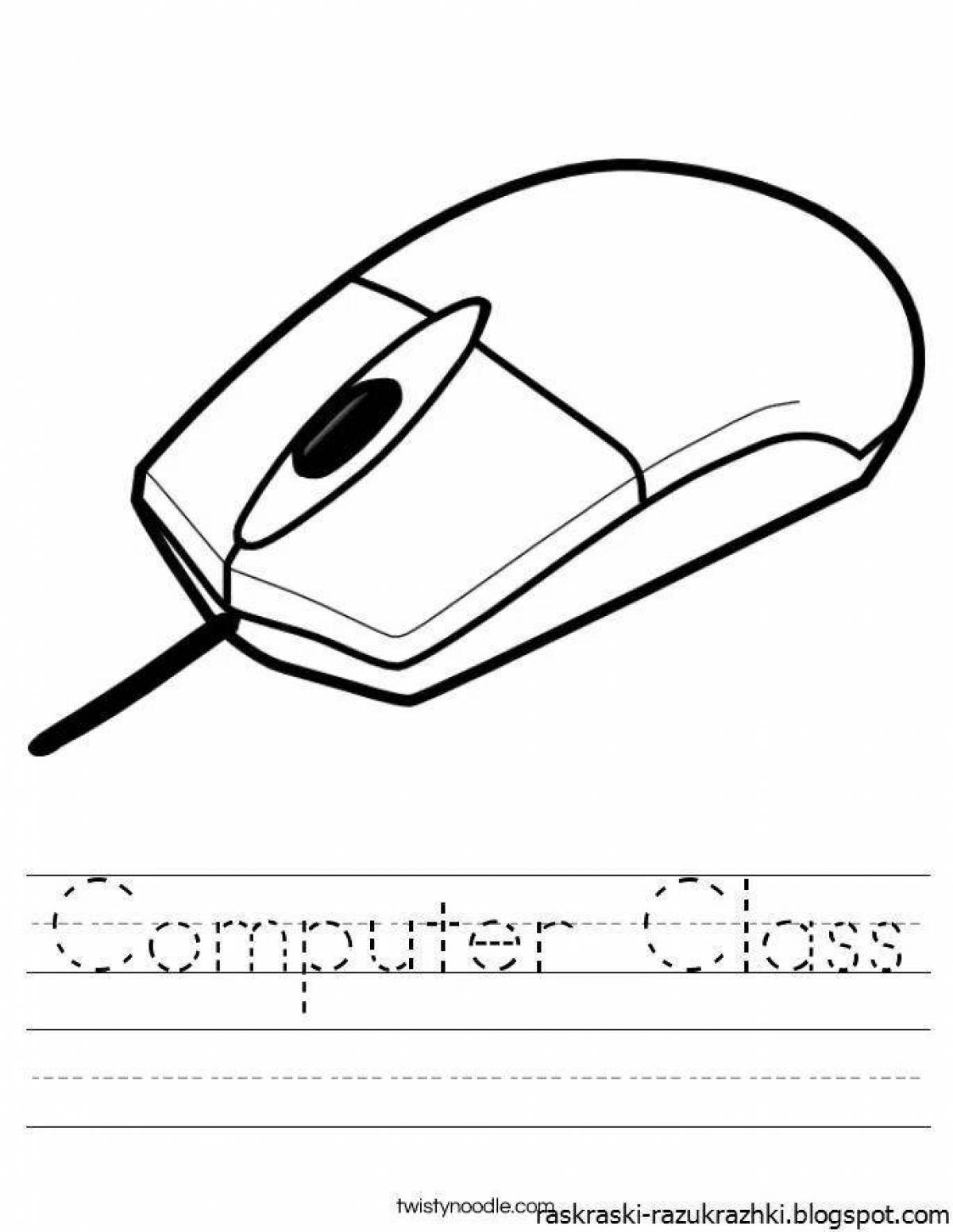 Dazzling computer mouse coloring pages for girls