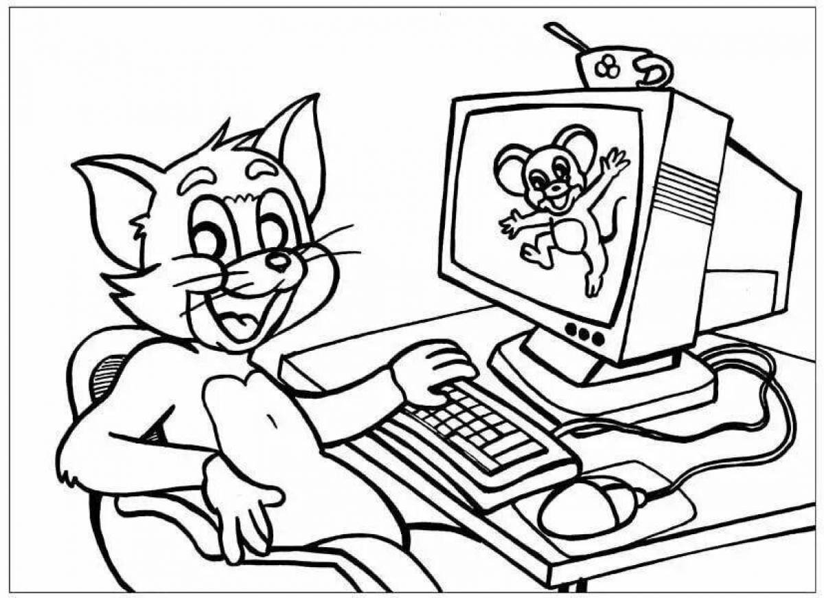Live computer mouse coloring pages for girls