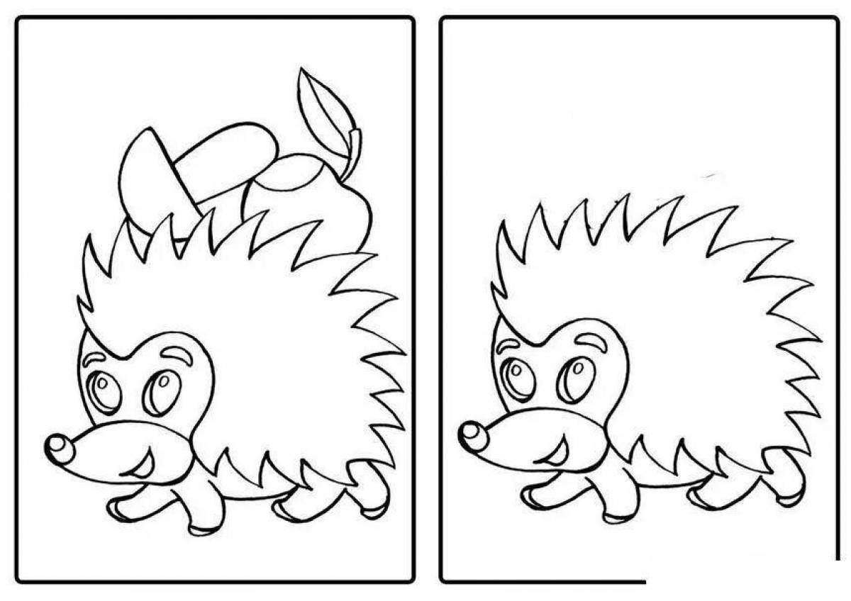 Яркая раскраска две части на половине листа