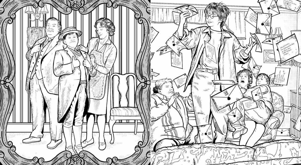 Exquisite harry potter by numbers coloring book
