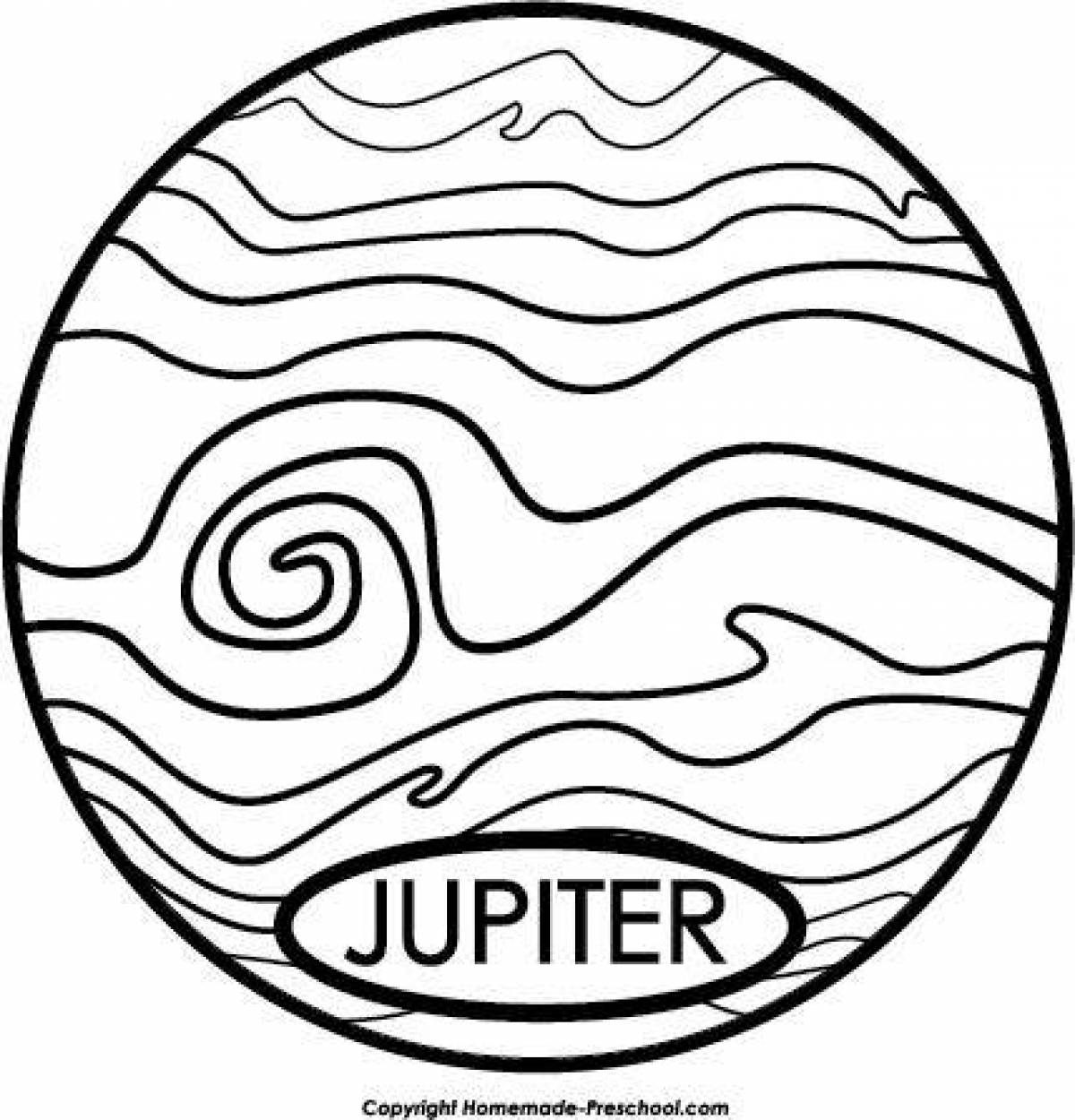 Планета Юпитер для раскраски