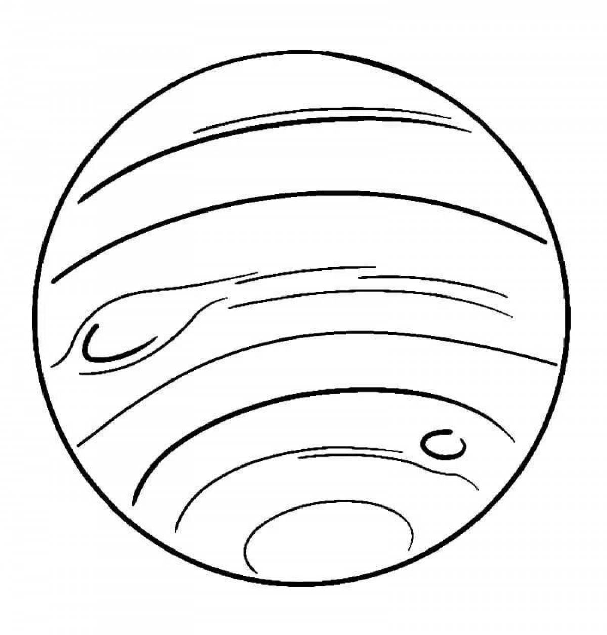 Brightly colored jupiter coloring book