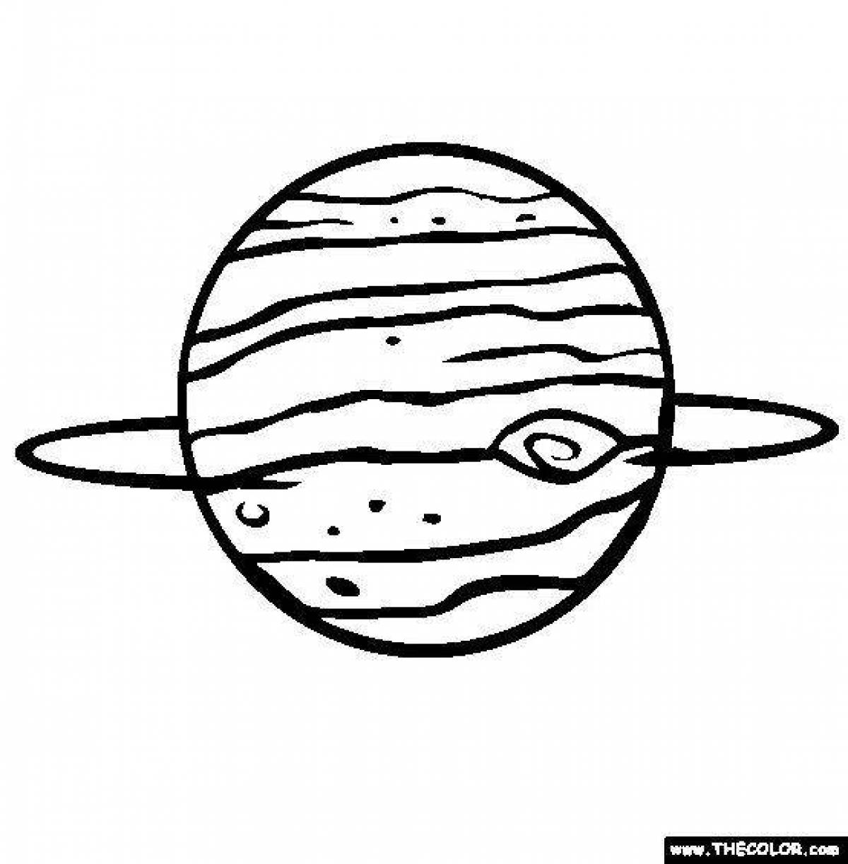 Jupiter coloring page with bright tint