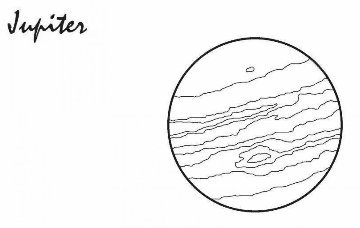 Coloring page jupiter in colorful shape