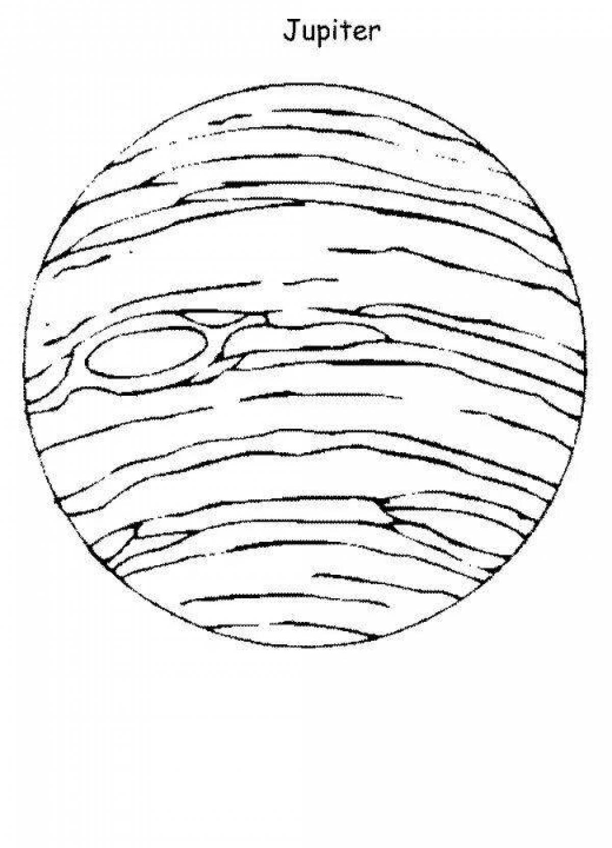 Раскраска юпитер с красочными чернилами