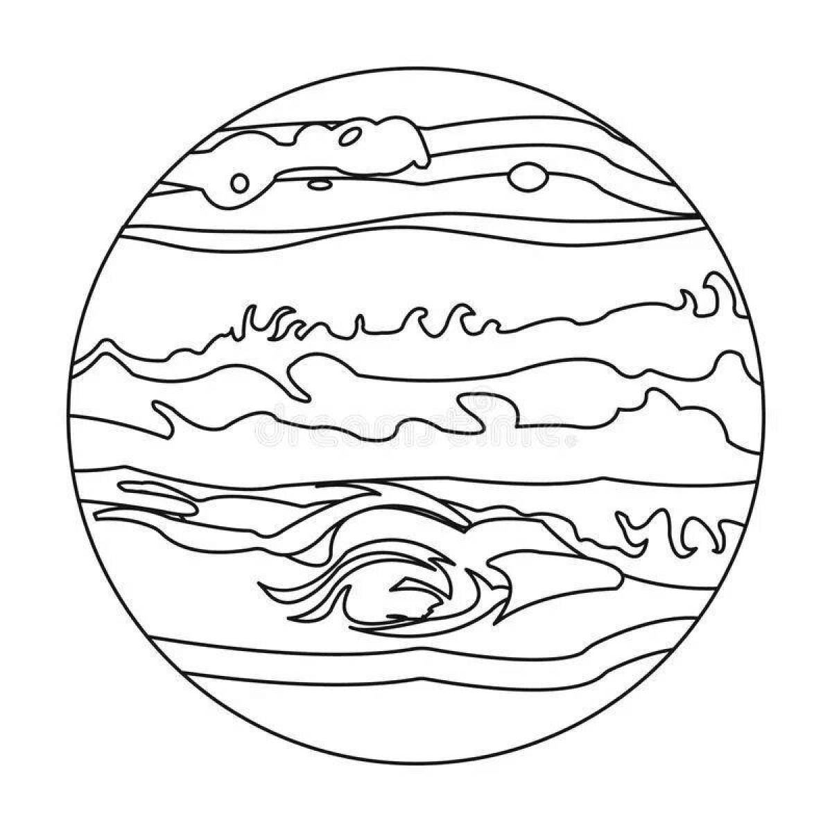 Colorfully marked jupiter coloring book