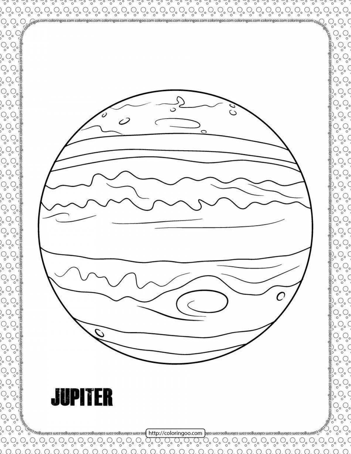 Colorfully embroidered jupiter coloring page