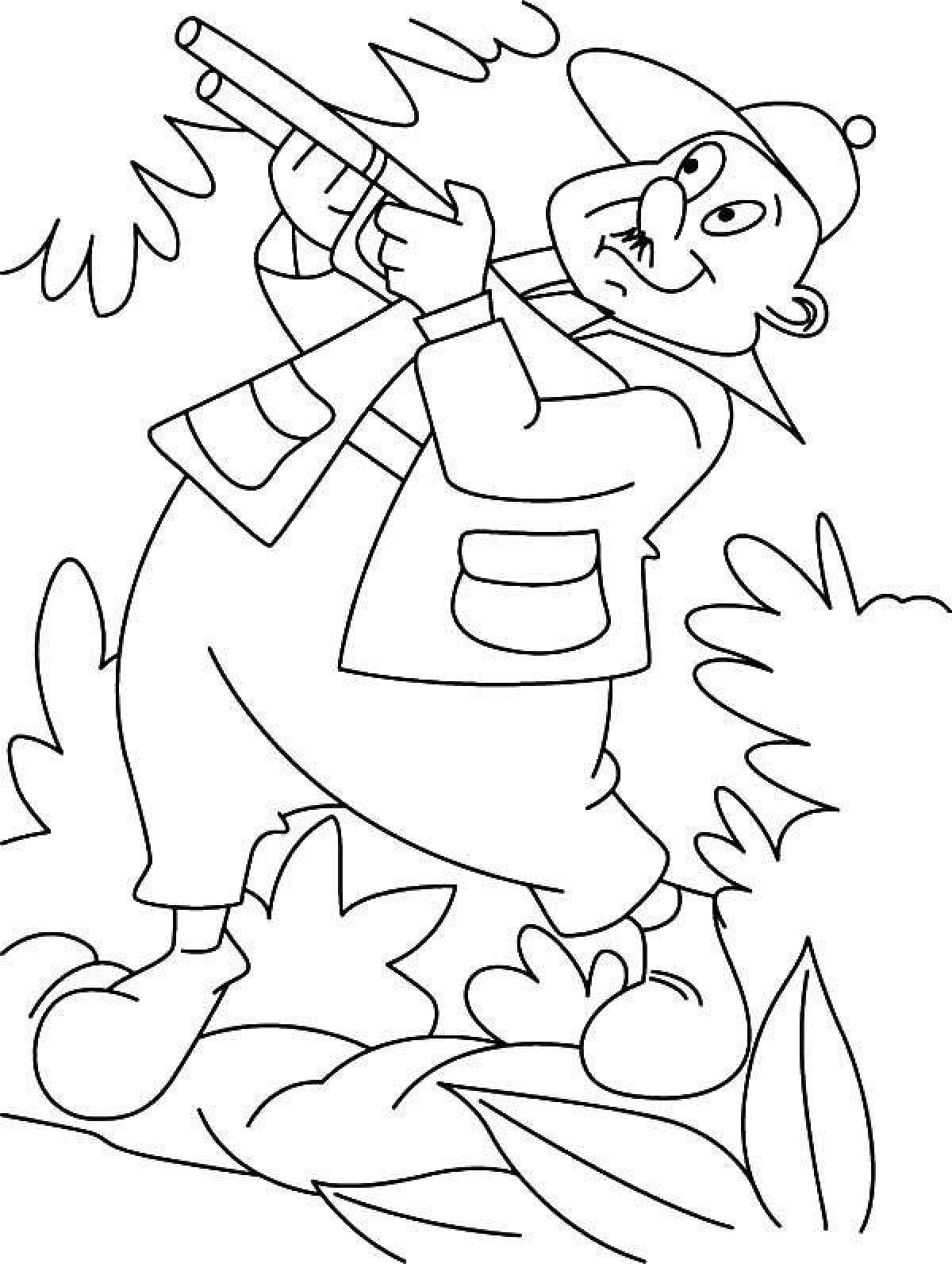 Adventurous hunter coloring page