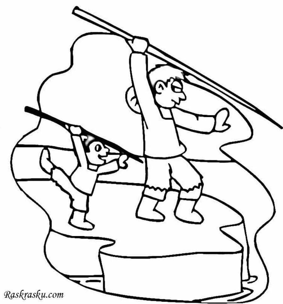 Fearless hunter coloring page