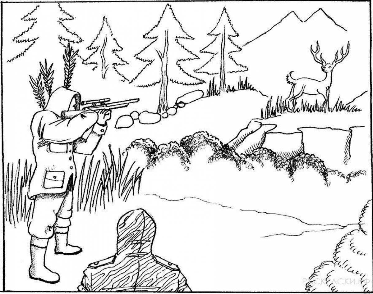 Dashing hunter coloring page