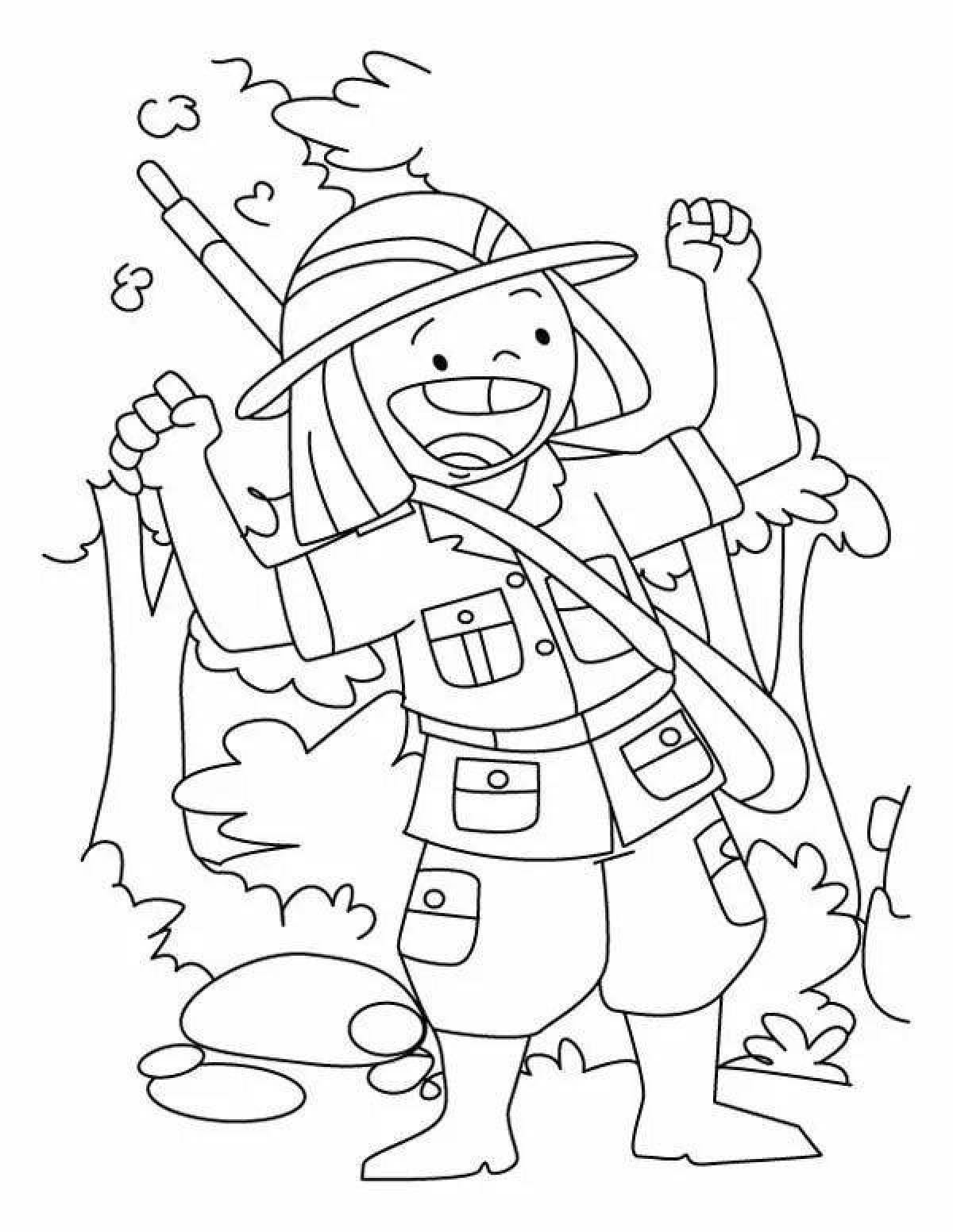 Experienced hunter coloring page