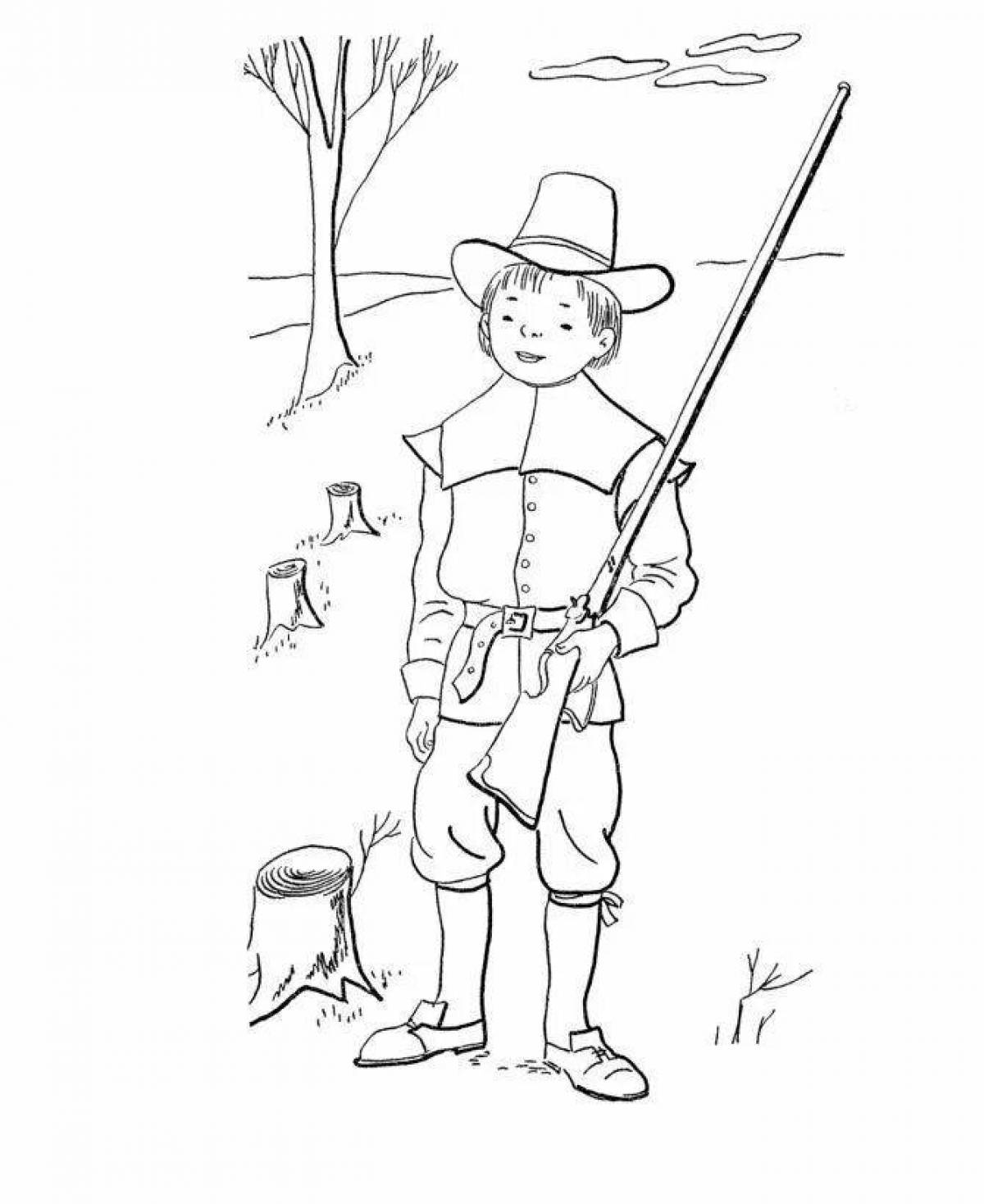 Decided hunter coloring page