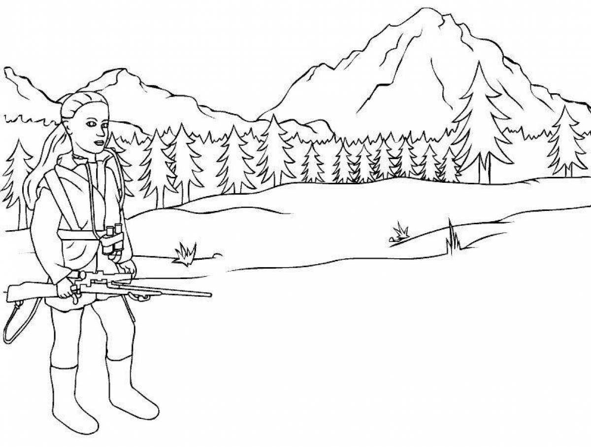 Persistent hunter coloring page