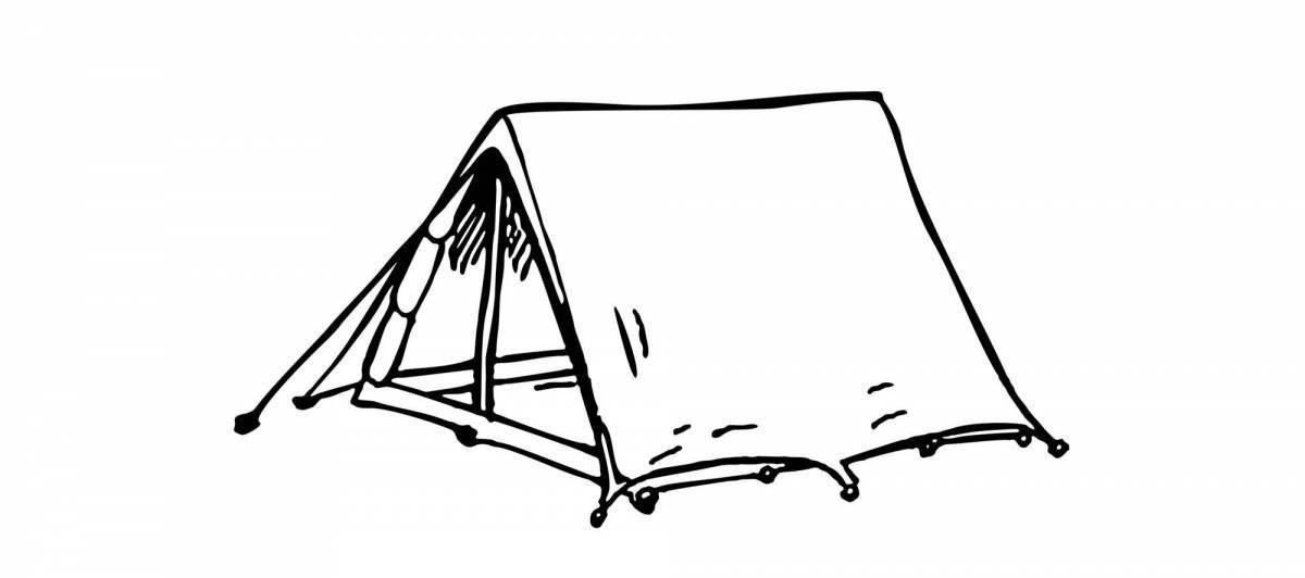 Colourful tent coloring page