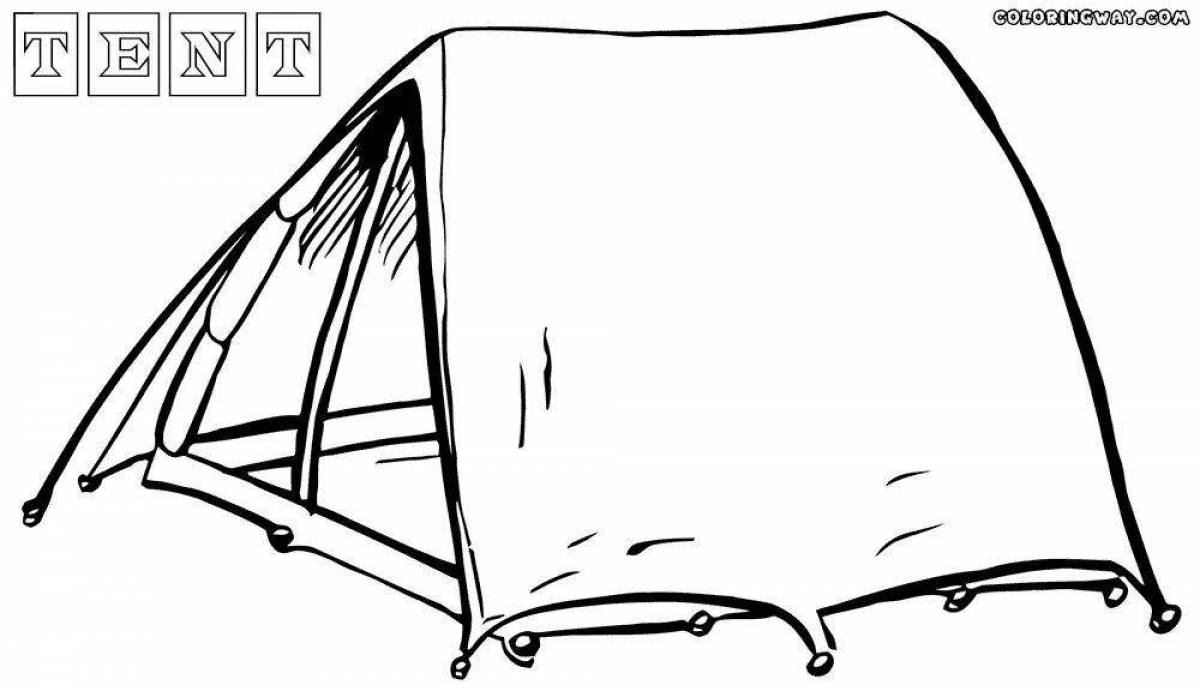 Раскраска радостная палатка