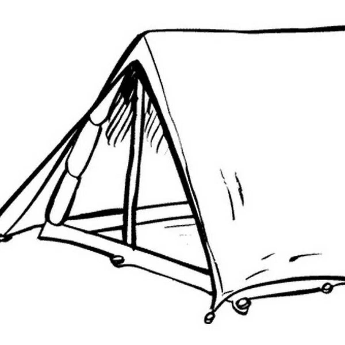 Очаровательная палатка-раскраска