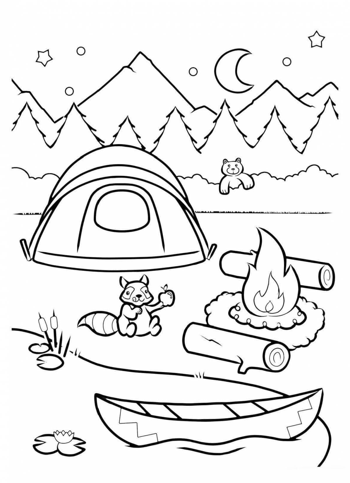 Magic tent coloring page