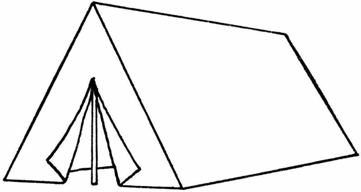 Shiny tent coloring page